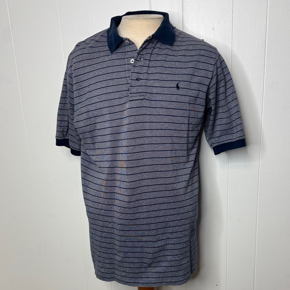 Polo golf Ralph Lauren men’s shirt blue striped L
